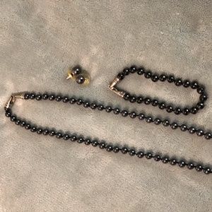 BLACK Faux Pearl Set